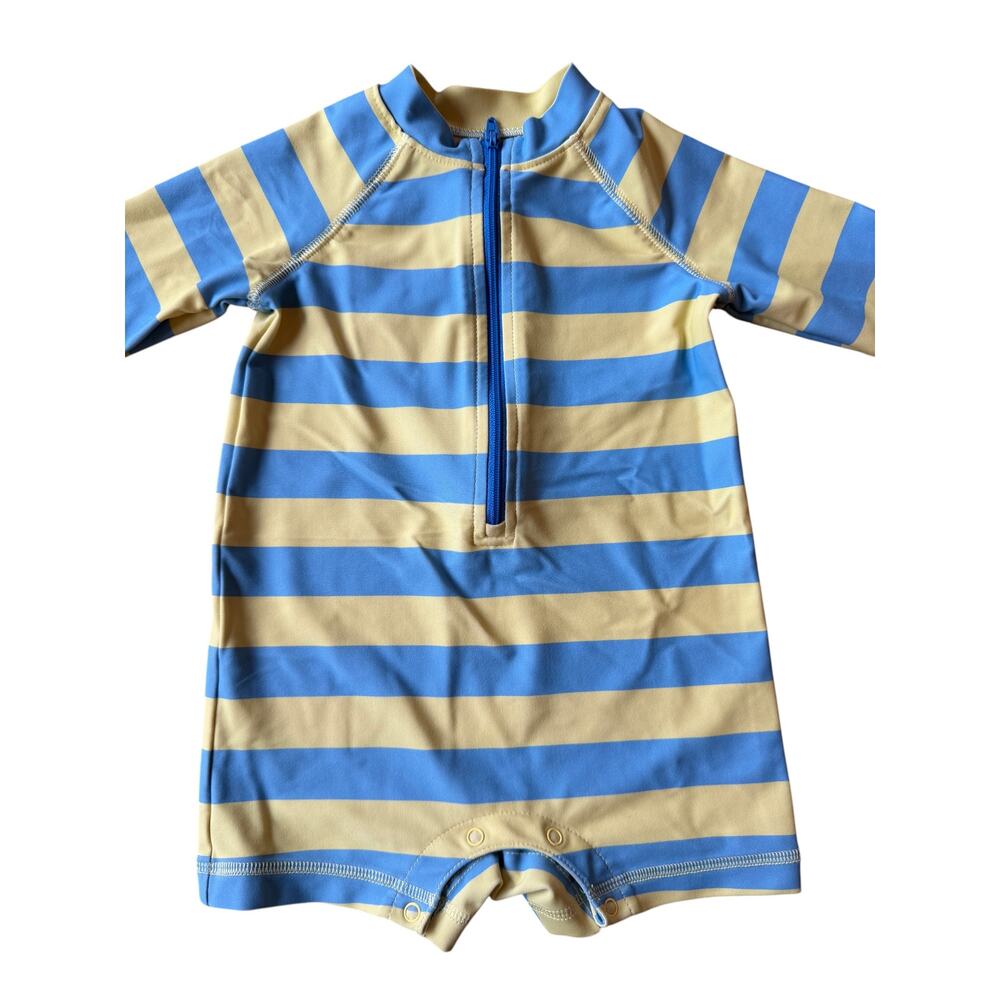Primary Stripe Long Sleeve Rashguard One-Piece Baby 6-12M